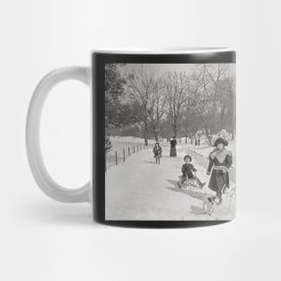 Winter in Central Park, 1900. Vintage Photo Mug